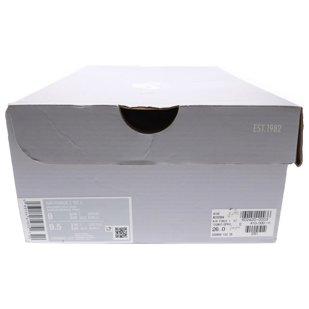 NIKE(ナイキ) AIR FORCE 1 LOW WHITE DEEP ROYAL BLUE CD0884-102 エアフォース1 ローカットスニーカー ディープロイヤルブルー US8/26cm