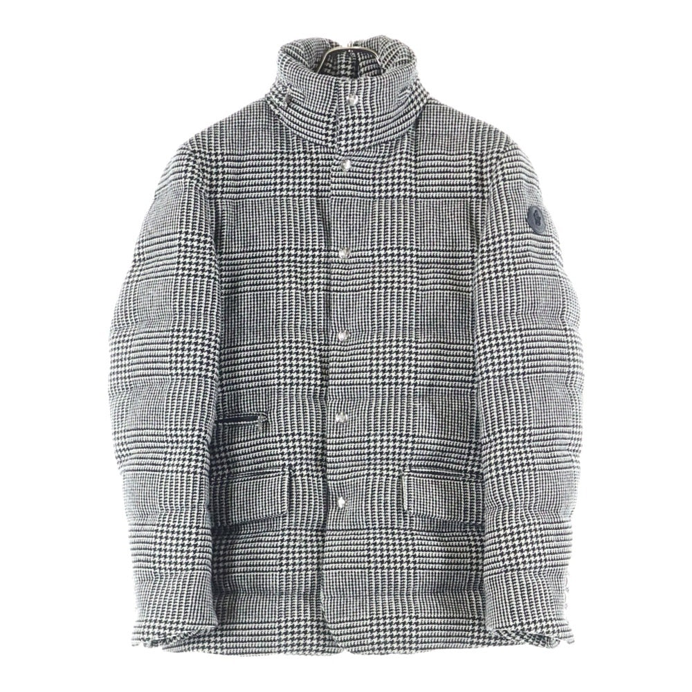 MONCLER(モンクレール) 20AW BESS GIACCA べス マルチフラップポケット グレンチェック ショルダーロゴデザイン ジップアップダウンジャケット ホワイト/ブラック F20911B53300