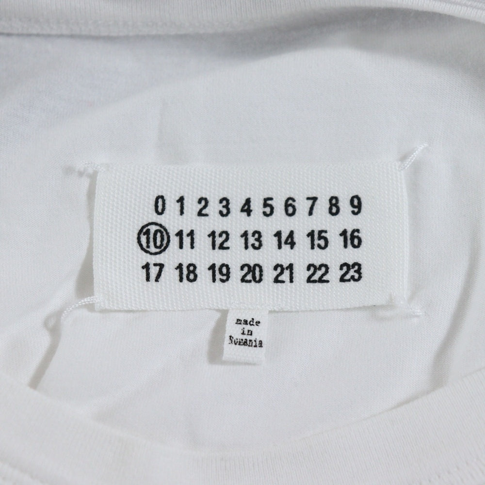 Maison Margiela 10(メゾン マルジェラ) 23SS 反転 ロゴ刺繍 クルーネック半袖Tシャツカットソー ホワイト S30GC0701 S22816