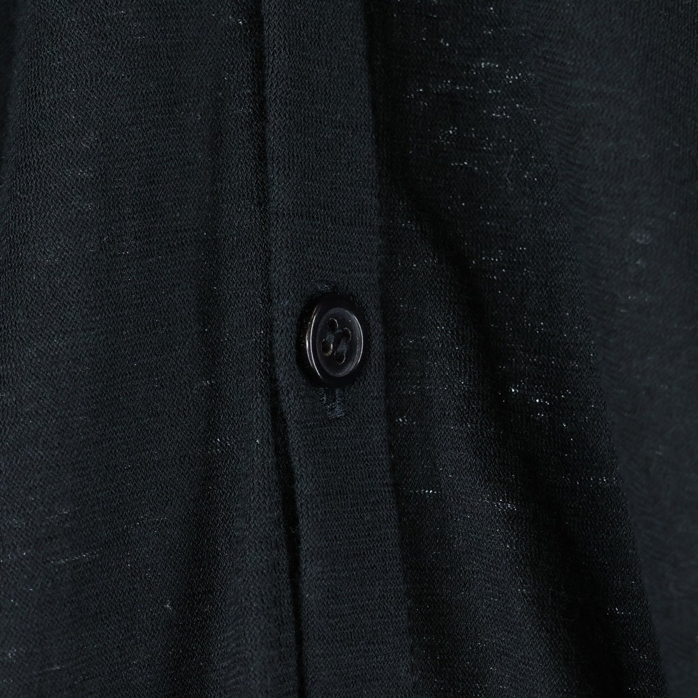 Yohji Yamamoto POUR HOMME(ヨウジヤマモト プールオム) 19SS リネン混 マントデザイン 変形ロングカーディガン ブラック HH-T69-986