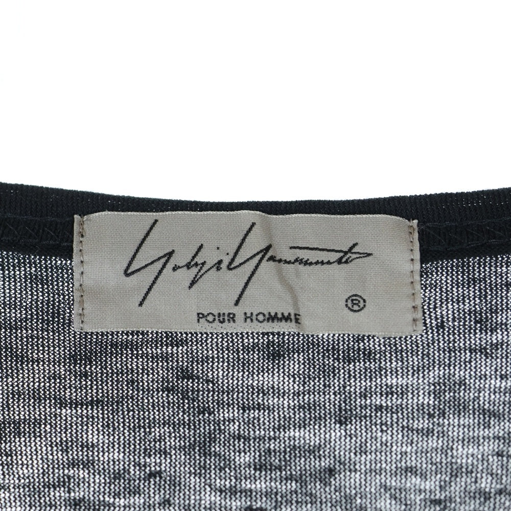 Yohji Yamamoto POUR HOMME(ヨウジヤマモト プールオム) 19SS リネン混 マントデザイン 変形ロングカーディガン ブラック HH-T69-986