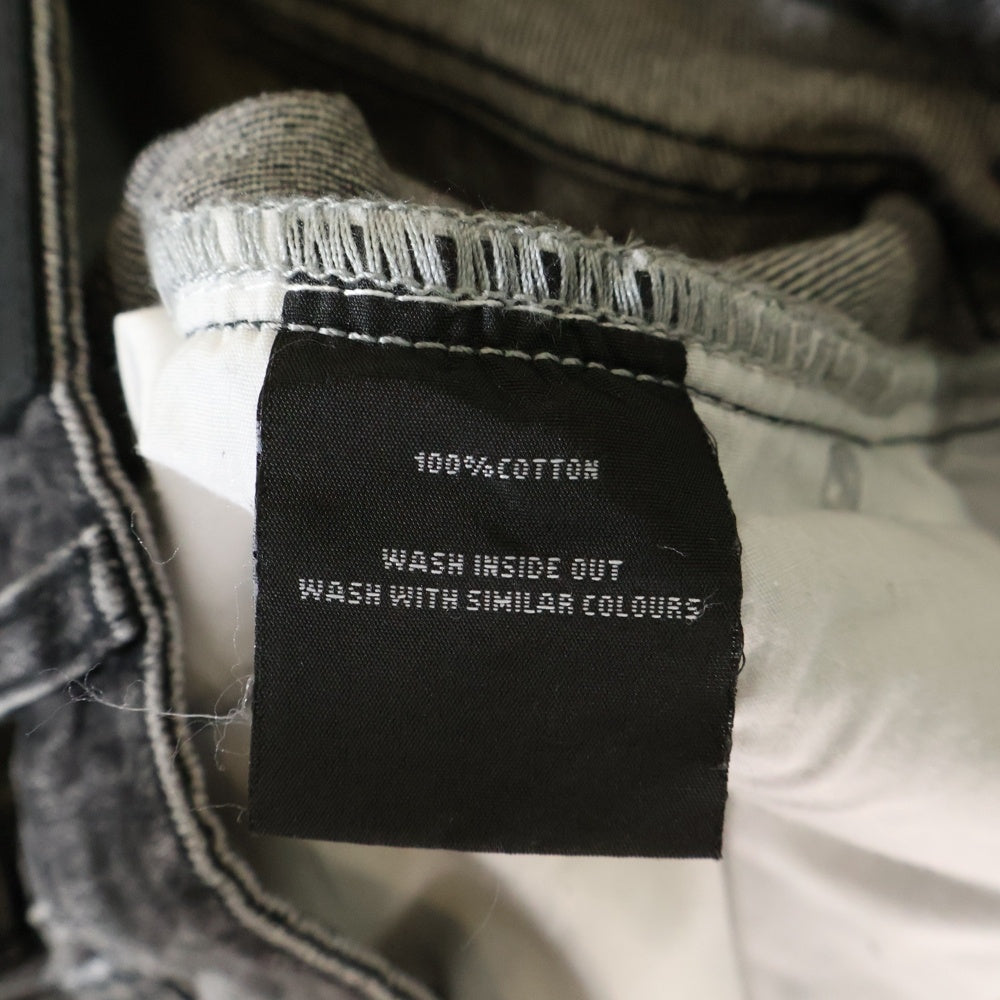 BASKETCASE GALLERY(バスケットケース ギャラリー) LAX BAGGY WHISKER WASH PANTS フェード加工 バギーデニムパンツ ジーンズ ブラック