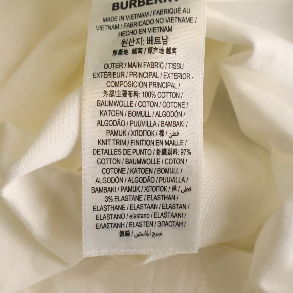 BURBERRY(バーバリー) LOGO PRINT TEE 8026017 フロントロゴプリント クルーネック半袖Tシャツカットソー ホワイト