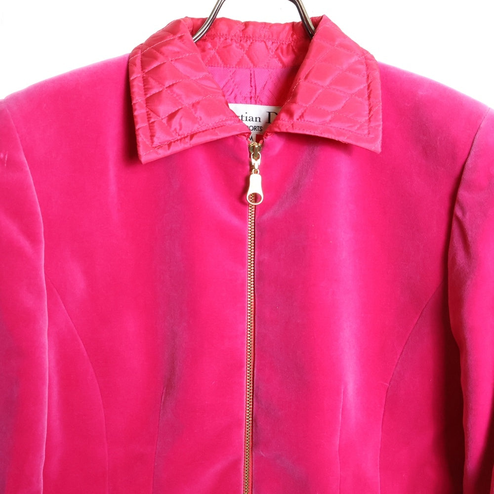 NO BRAND(ノーブランド) 【CHRISTIAN DIOR SPORT】クリスチャンディオール スポーツ Velor Jacket 06A6904 ベロア ジップジャケット ピンク レディース