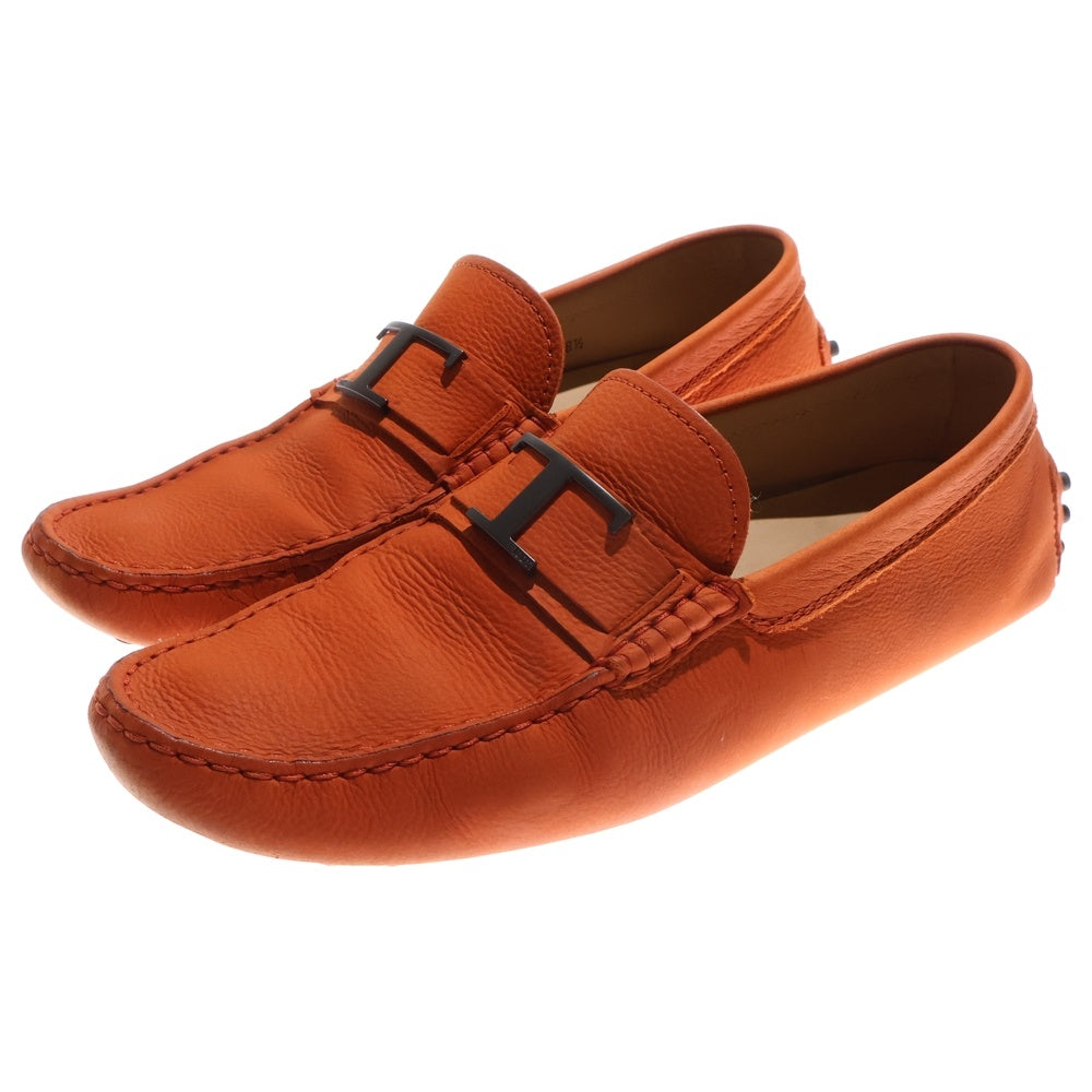 TOD'S(トッズ) T金具 レザー ローファー ドレスシューズ オレンジ