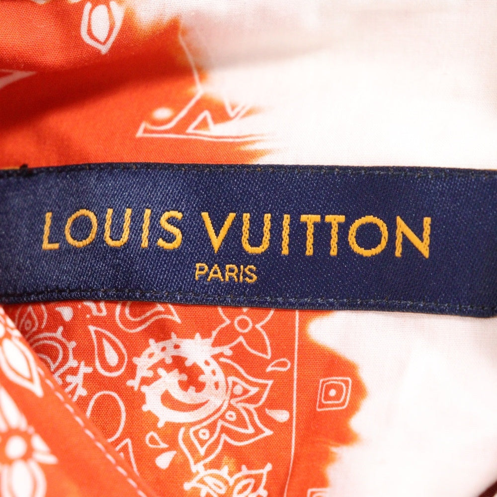 LOUIS VUITTON(ルイヴィトン) 22AW モノグラムバンダナ総柄半袖シャツ ホワイト/オレンジ RM222M NW0 HNS07X