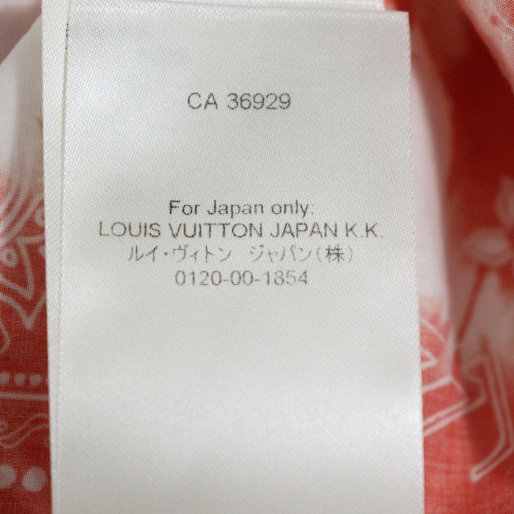 LOUIS VUITTON(ルイヴィトン) 22AW モノグラムバンダナ総柄半袖シャツ ホワイト/オレンジ RM222M NW0 HNS07X