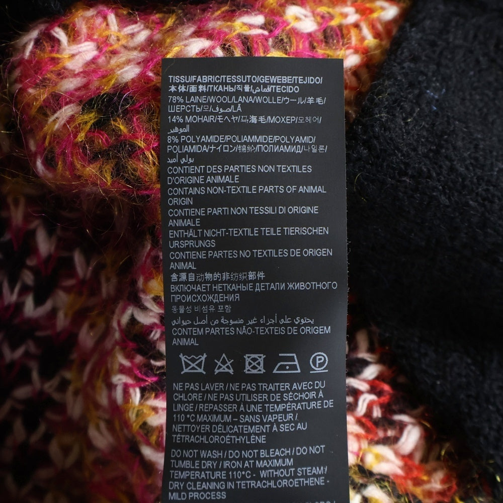 SAINT LAURENT PARIS(サンローランパリ) 21AW モヘヤ混 ウール 幾何学総柄 インターシャ ニット カーディガン マルチカラー 668343