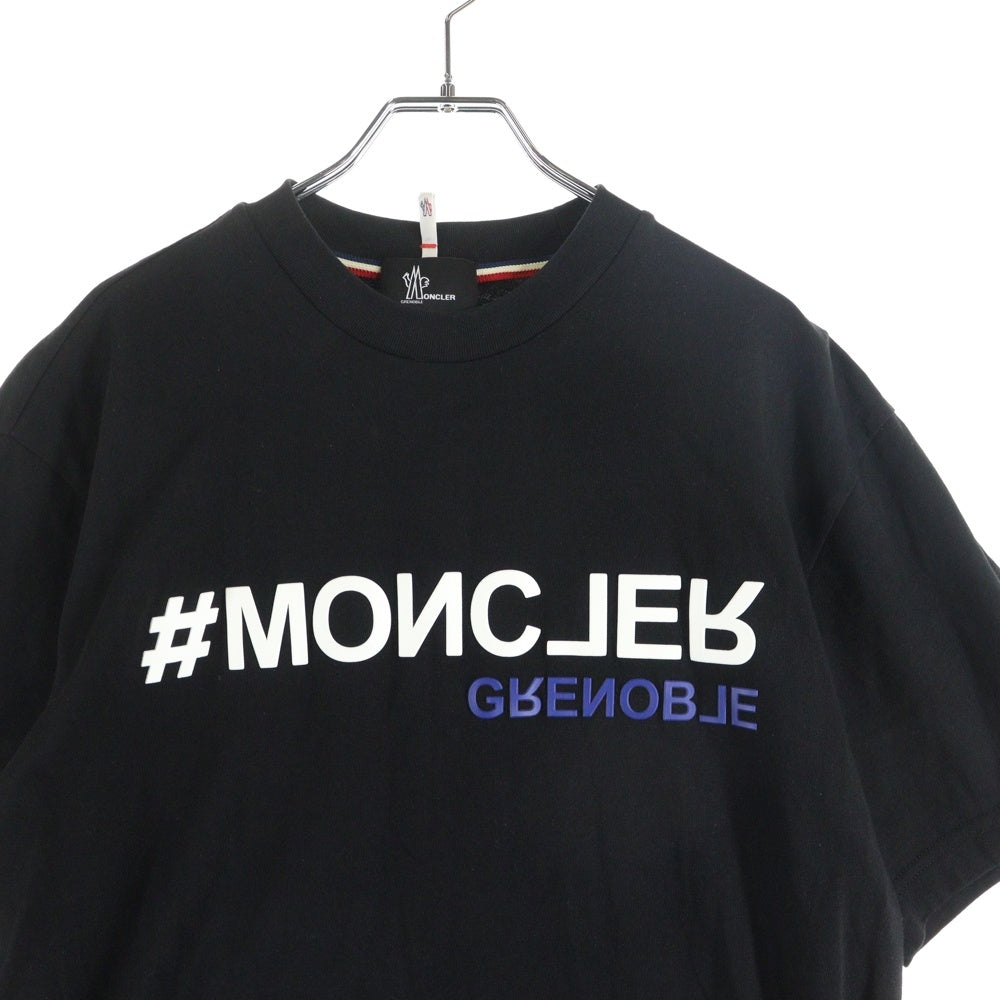 MONCLER(モンクレール) T-SHIRT MANICA CORTA H20978C00005 フロントロゴクルーネック半袖Tシャツカットソー ブラック