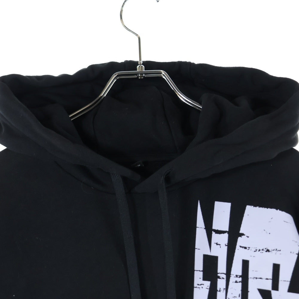 McQ Alexander McQueen(マックキューアレキサンダーマックイーン) L11 Dawn Hoodie 624727 RTT19 フロントロゴプリントプルオーバーパーカー フーディ ブラック