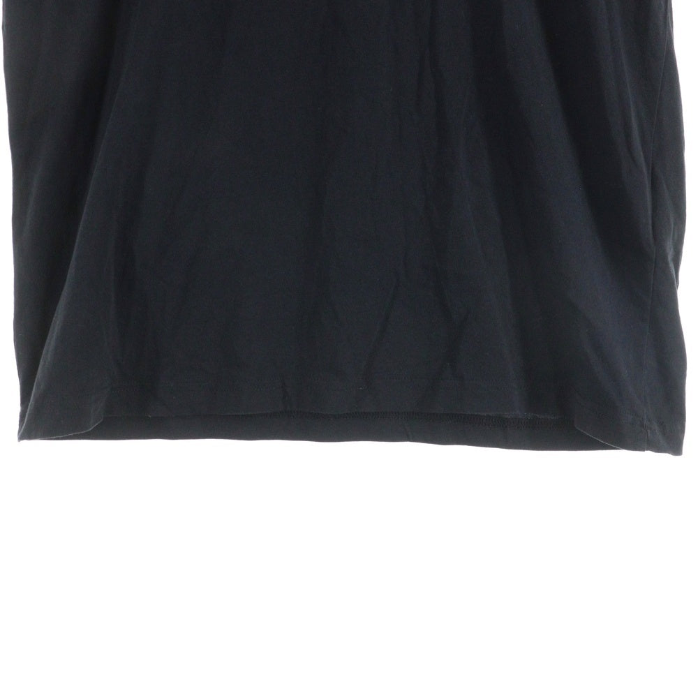 VERSACE JEANS COUTURE(ヴェルサーチジーンズクチュール) Black Mirror Text Logo T-Shirt 72GAHG01 ブラックミラーテキストロゴ クルーネック半袖Tシャツカットソー ブラック