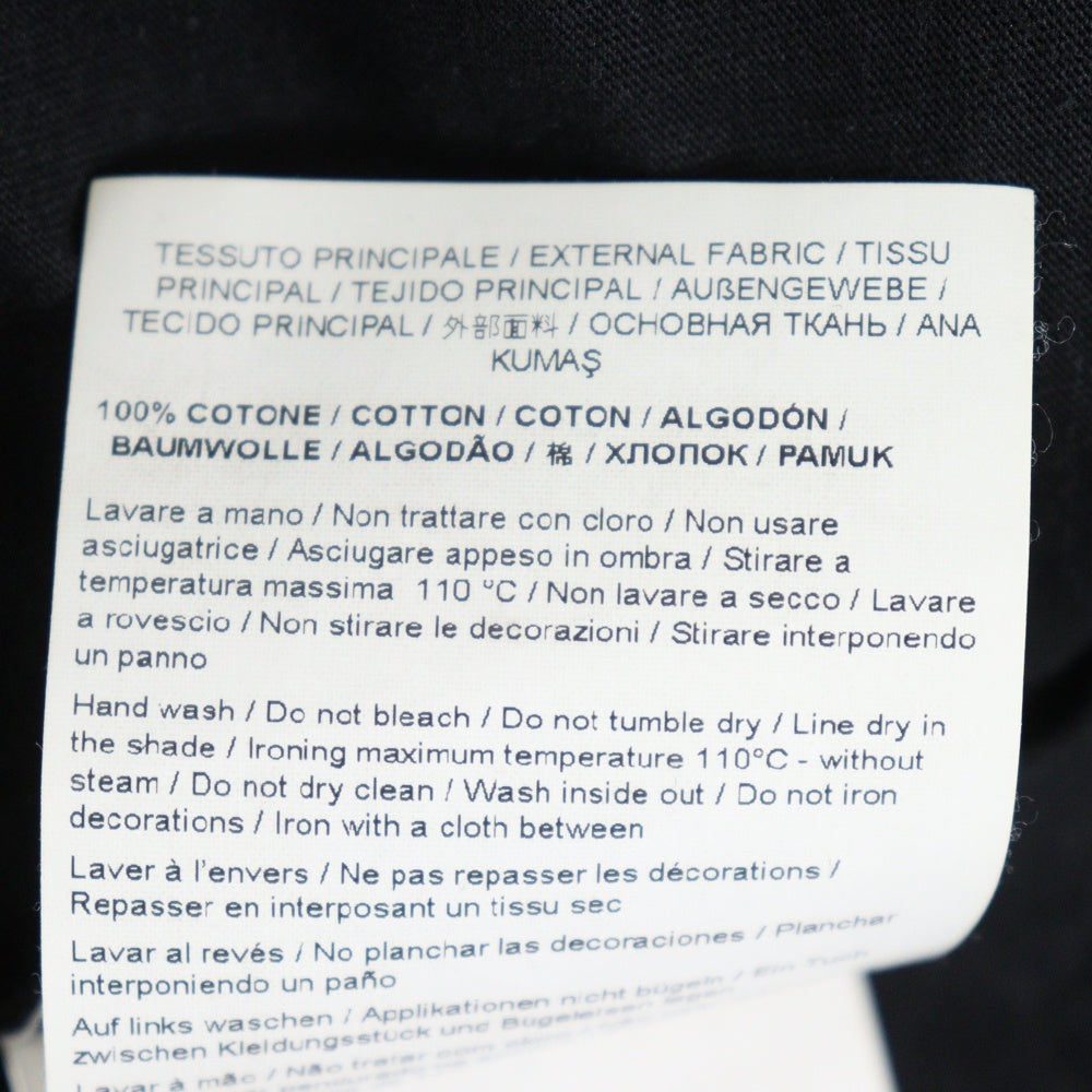 VERSACE JEANS COUTURE(ヴェルサーチジーンズクチュール) Black Mirror Text Logo T-Shirt 72GAHG01 ブラックミラーテキストロゴ クルーネック半袖Tシャツカットソー ブラック