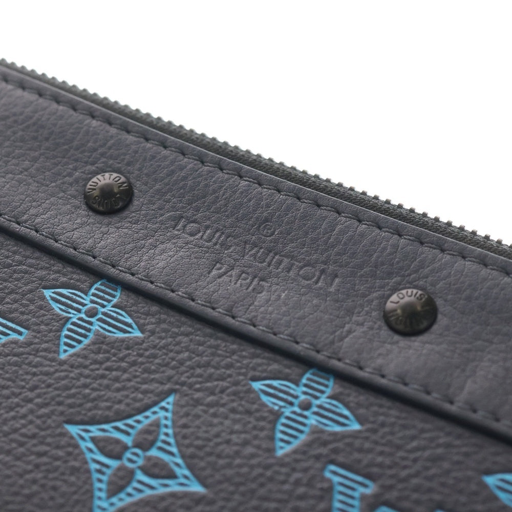 LOUIS VUITTON(ルイヴィトン) モノグラムシャドウ ポシェット トゥ ゴー クラッチバッグ ハンドバッグ レザー ブラック/ブルー M82321 レディース