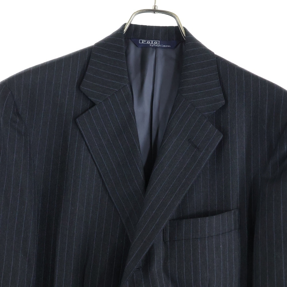 POLO RALPH LAUREN(ポロラルフローレン) STRIPE 3B WOOL TAILORED JACKET ストライプ3Bウールテーラードジャケット グレー