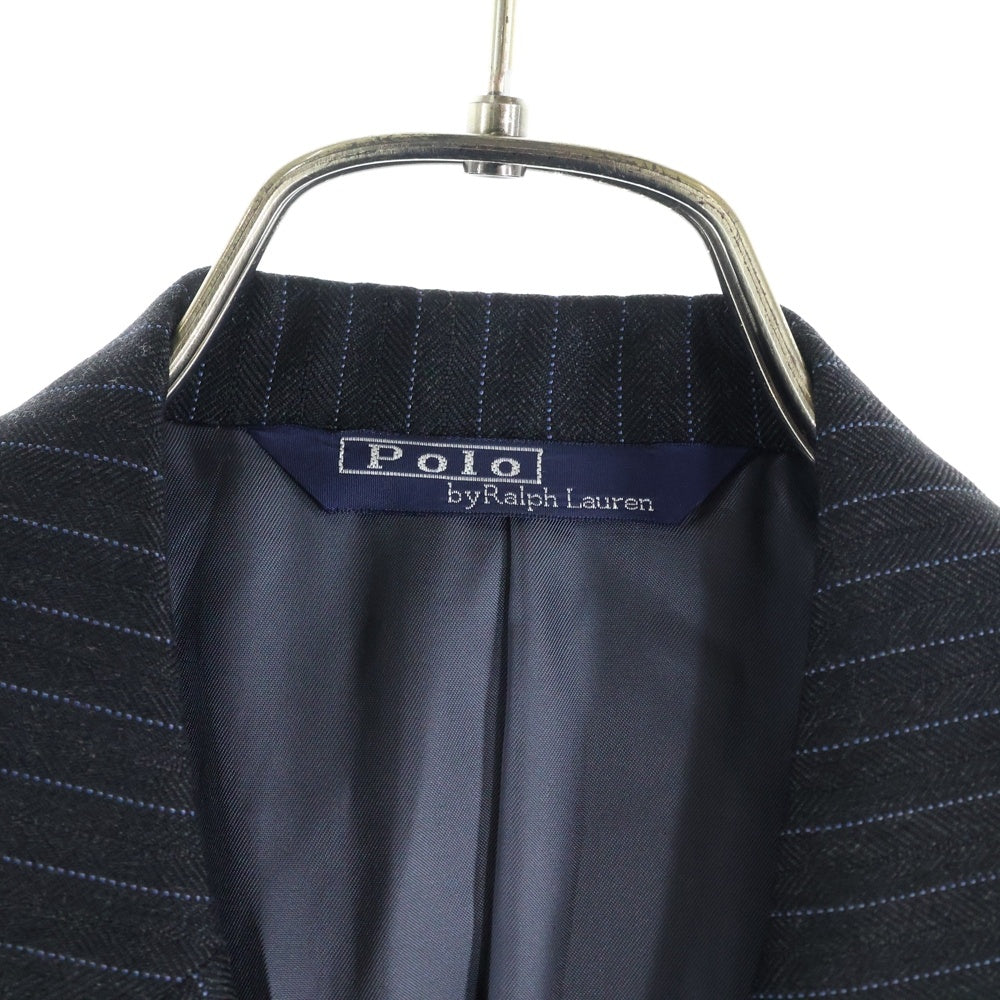 POLO RALPH LAUREN(ポロラルフローレン) STRIPE 3B WOOL TAILORED JACKET ストライプ3Bウールテーラードジャケット グレー