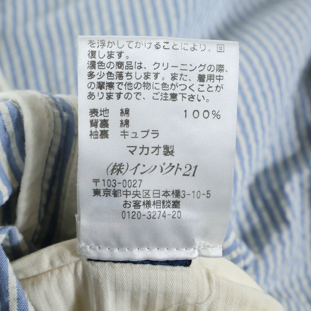 POLO RALPH LAUREN(ポロラルフローレン) SEERSUCKER 3B TAILORED JACKET シアサッカーストライプ3Bテーラードジャケット インディゴ/ホワイト