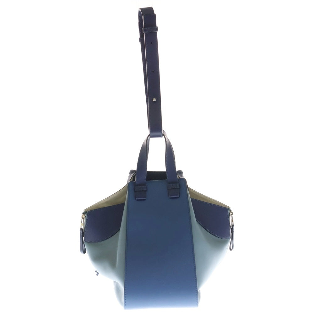 LOEWE(ロエベ) HAMMOCK MEDIUM 387.30VT38 ハンモック ミディアム トリコロールレザーハンドバッグ ブルー レディース
