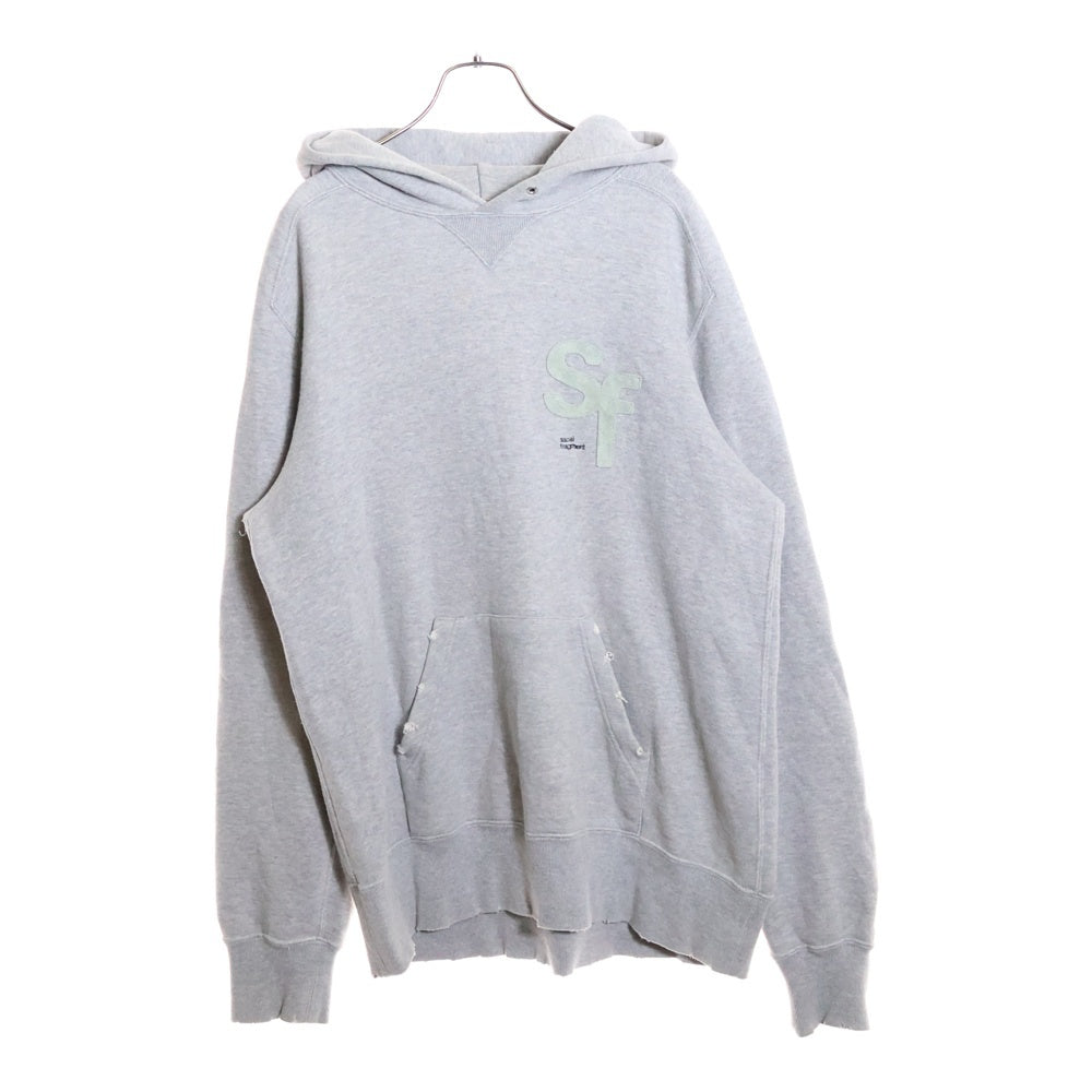 Sacai(サカイ) ×Fragment Design Logo Hoodie 21‐0315S ×フラグメント デザイン ロゴ プルオーバーパーカー フーディー グレー
