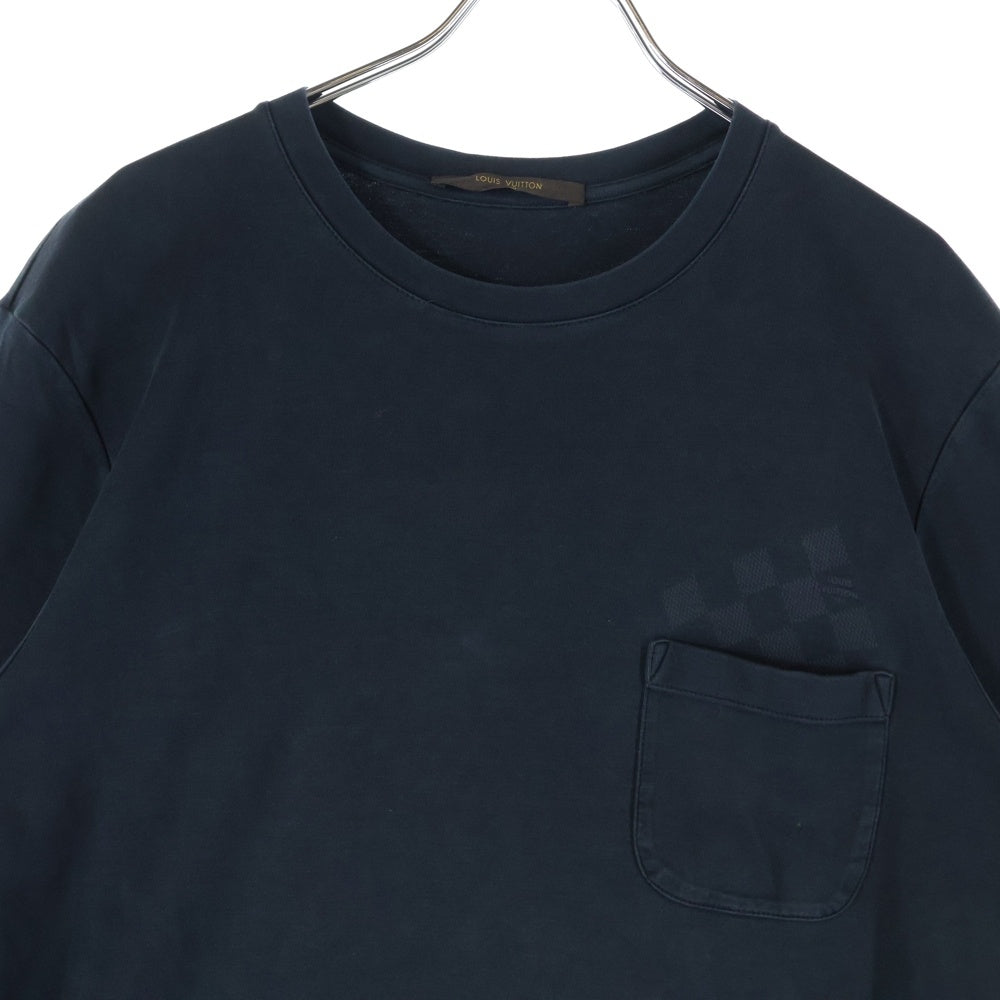 LOUIS VUITTON(ルイヴィトン) ダミエ フロントポケット クルーネック半袖Tシャツカットソー ブラック RM121M MSJR08CMS
