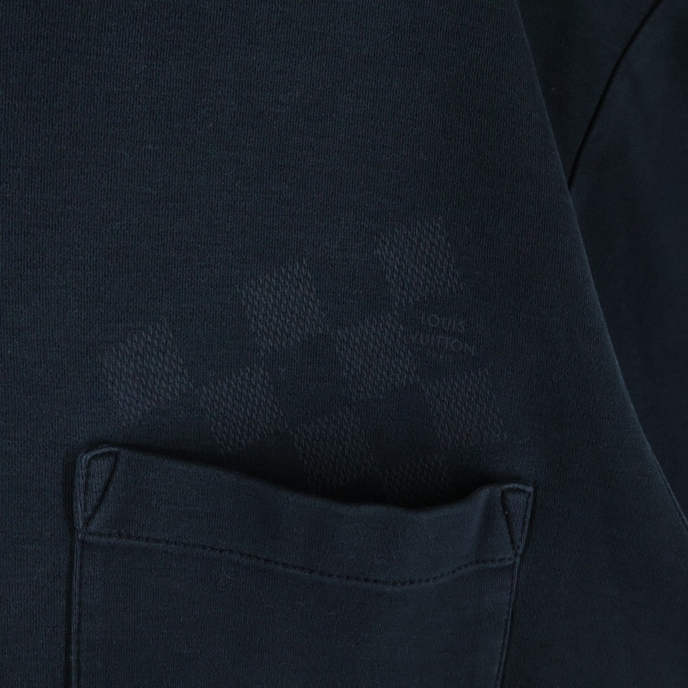 LOUIS VUITTON(ルイヴィトン) ダミエ フロントポケット クルーネック半袖Tシャツカットソー ブラック RM121M MSJR08CMS