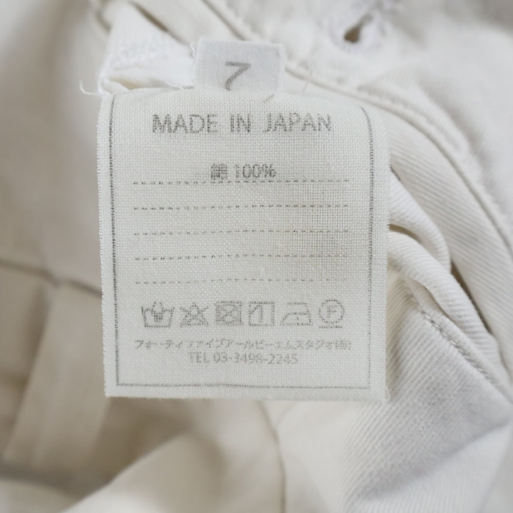 45RPM(フォーティーファイブアールピーエム) バックワンポイントロゴ刺繍 コットンワイドパンツ レディース ホワイト 502 6048
