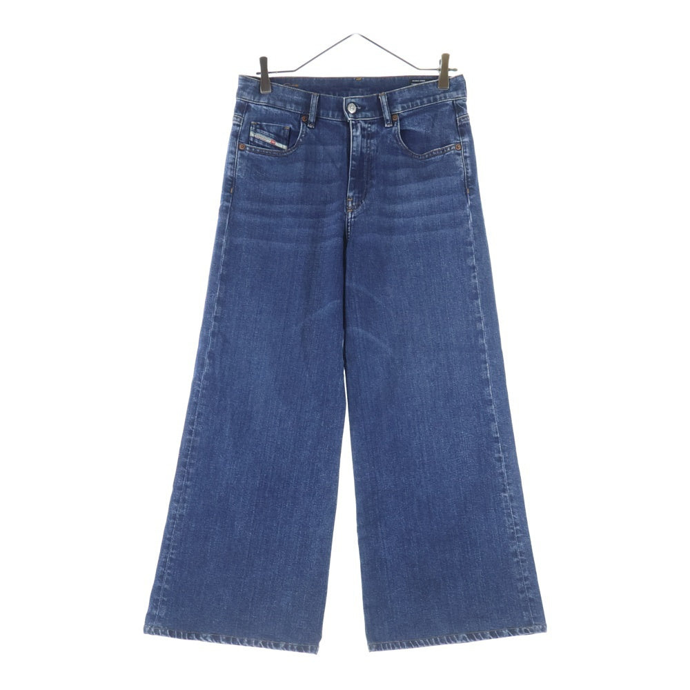 DIESEL(ディーゼル) 1978 D-AKEMI-J Cotton Blend Wide-Leg Jeans A02106 ウォッシュド加工 ワイドデニムパンツ ジーンズ レディース インディゴ