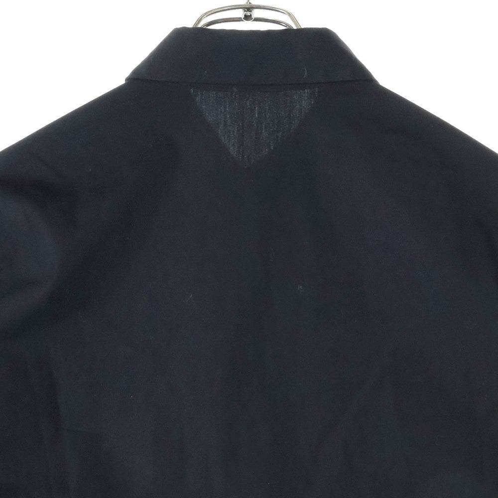 Y's(ワイズ) Wool Design Long Sleeve Shirt YC-B06-802 フロントウールデザイン 長袖ドッキングシャツ ブラック