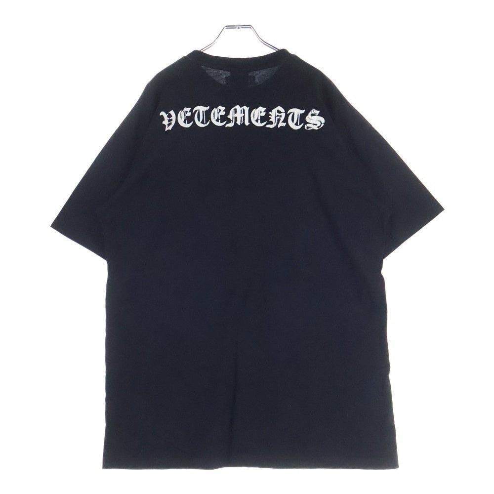 VETEMENTS(ヴェトモン) 21SS Anarchy Gothic Logo T Shirt UE51TR640B アナーキー ゴシックロゴ クルーネック半袖Tシャツカットソー ブラック