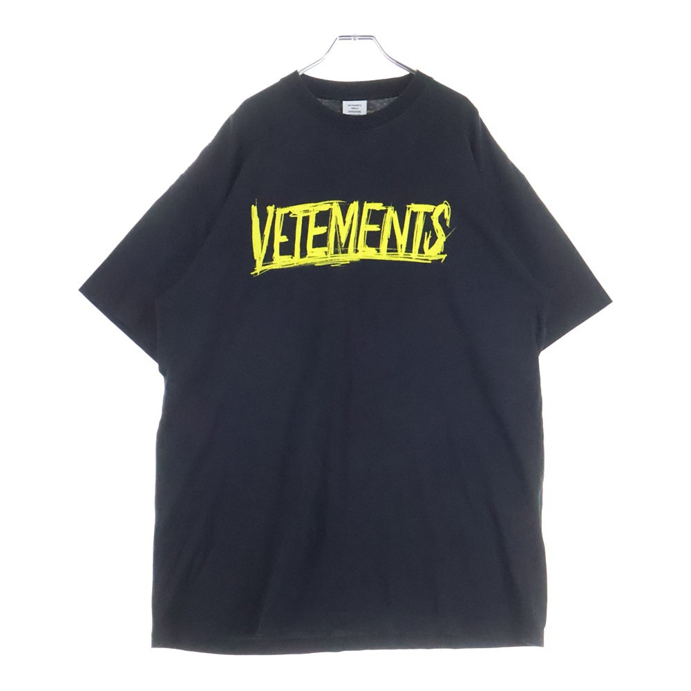 VETEMENTS(ヴェトモン) 20AW WORLD TOUR T-SHIRT UAH21TR618 ワールドツアー プリントクルーネック半袖Tシャツカットソー ブラック