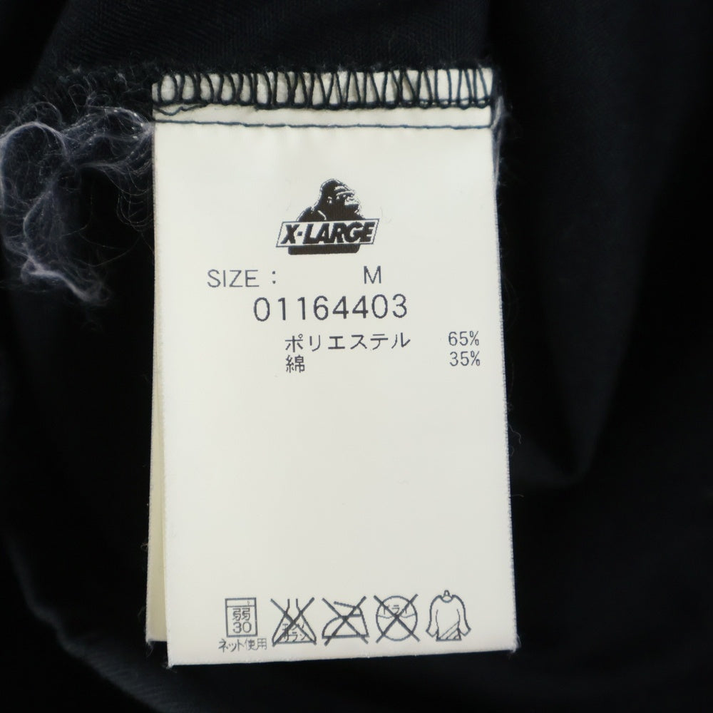X-LARGE(エクストララージ) ロゴ ワッペン バックプリント 長袖シャツ ブラック 01164403