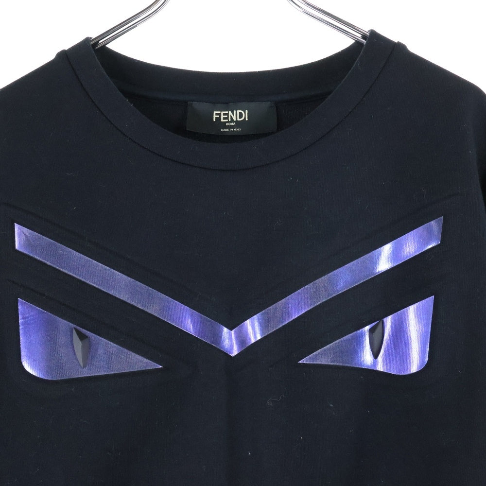 FENDI(フェンディ) 18AW Monster Eyes Crowneck Sweatshirt FAF535 モンスターアイ クルーネック長袖スウェットトレーナー ブラック
