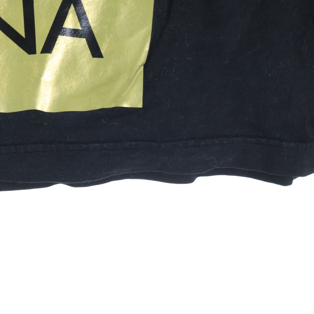 DOLCE & GABBANA(ドルチェアンドガッバーナ) ボックスロゴ テープ プリント クルーネック半袖Tシャツカットソー ブラック G8HS4T