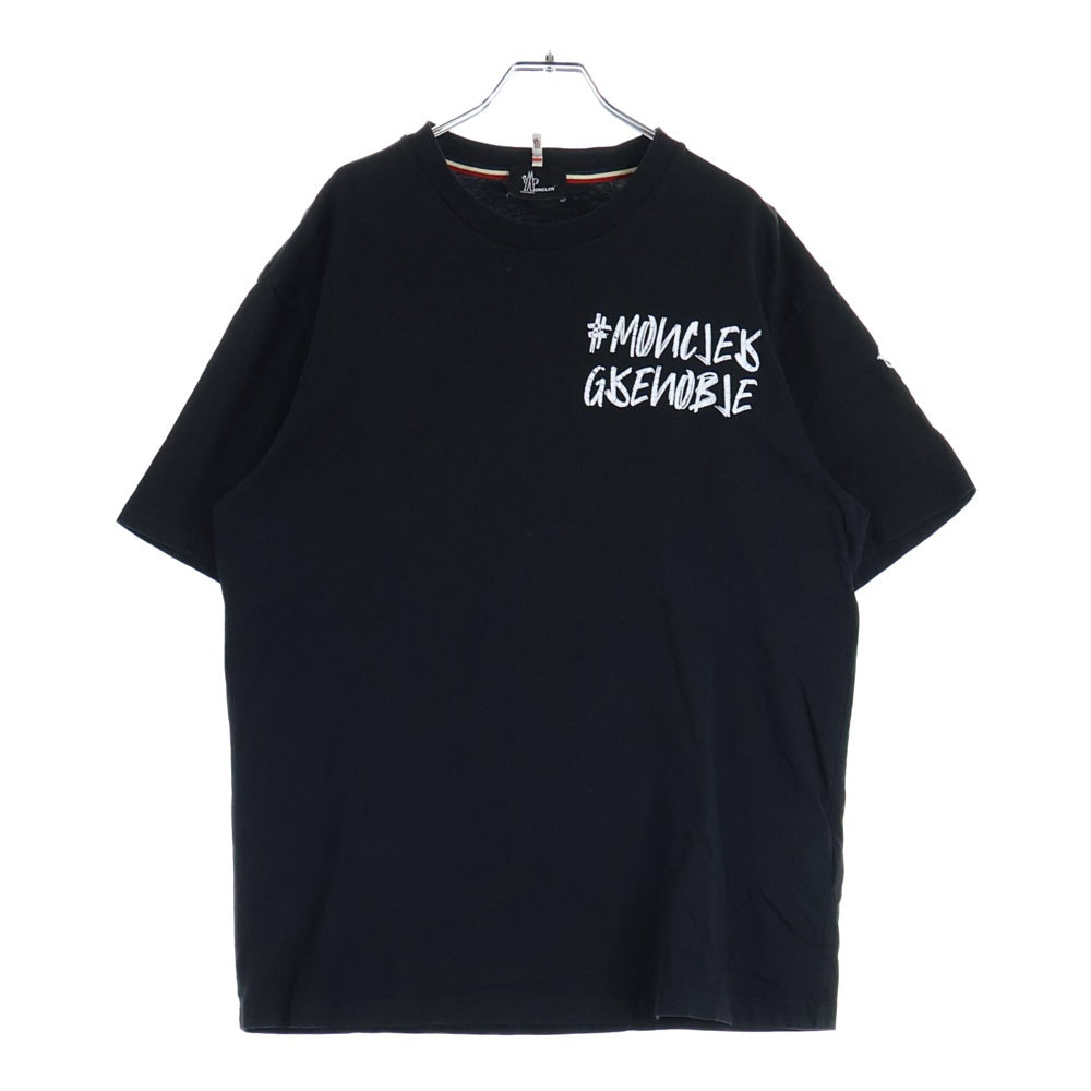 MONCLER(モンクレール) 21AW LOGO PRINT SS T-SHIRT G20978C00001 フロントロゴプリントクルーネック半袖Tシャツカットソー ブラック