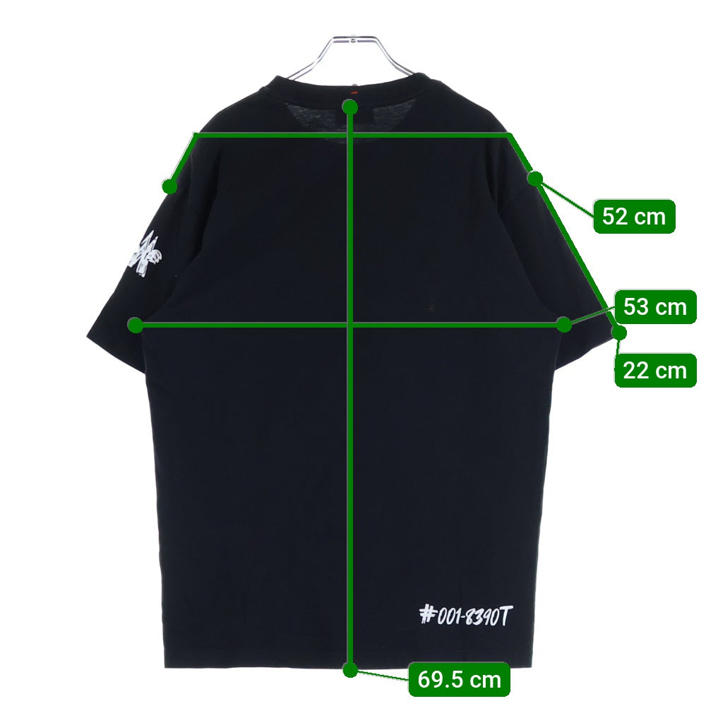 MONCLER(モンクレール) 21AW LOGO PRINT SS T-SHIRT G20978C00001 フロントロゴプリントクルーネック半袖Tシャツカットソー ブラック