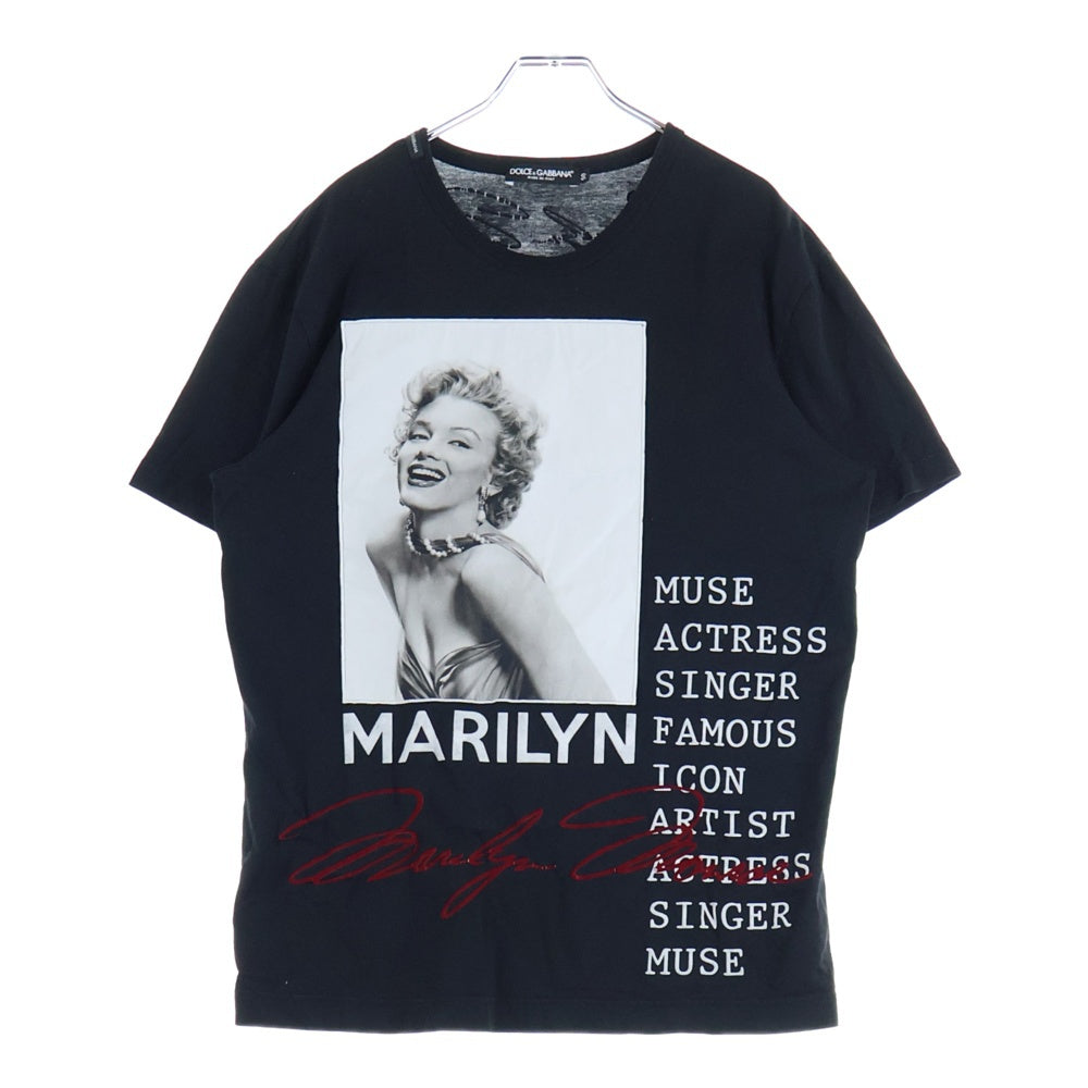DOLCE & GABBANA(ドルチェアンドガッバーナ) MARILYN MONROE T-SHIRT G8BAZ マリリンモンロー プリントクルーネック半袖Tシャツカットソー ブラック