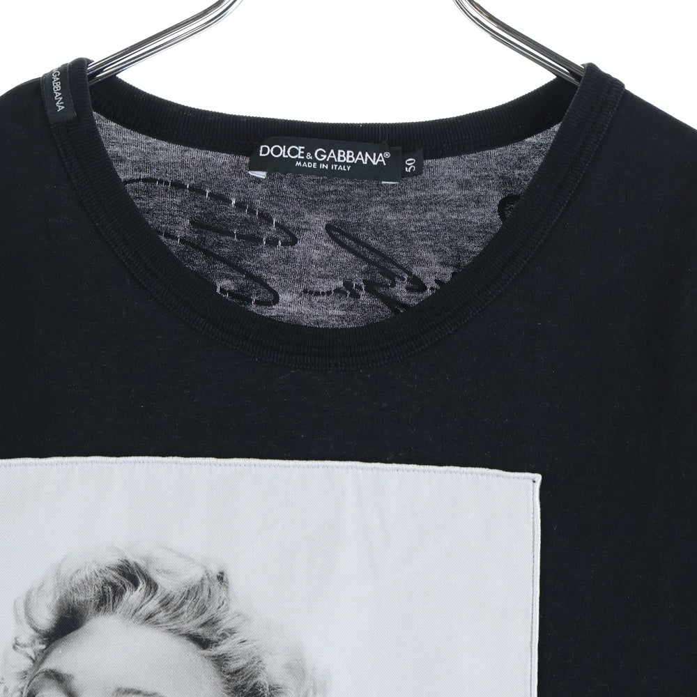 DOLCE & GABBANA(ドルチェアンドガッバーナ) MARILYN MONROE T-SHIRT G8BAZ マリリンモンロー プリントクルーネック半袖Tシャツカットソー ブラック
