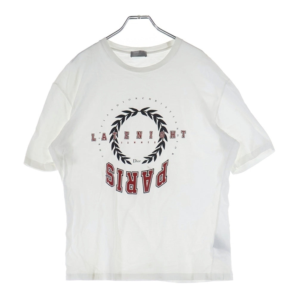 Dior HOMME(ディオールオム) 18SS LATE NIGHT SUMMER PARIS 863J621I4612 レイトナイトサマー クルーネック半袖Tシャツカットソー ホワイト