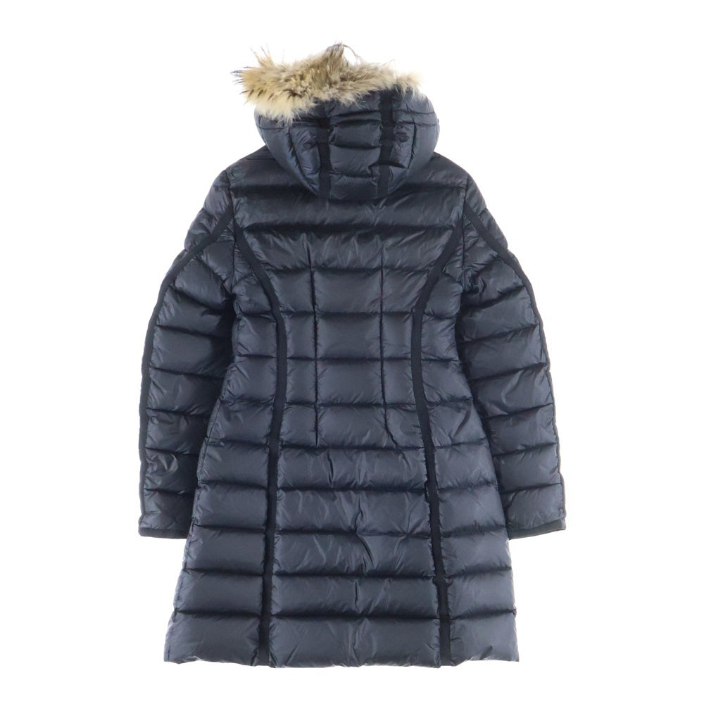 MONCLER(モンクレール) 16AW HERMIFUR エルミファー フーデッド ジップアップ ダウン ロング ジャケット コート ブラック レディース B20934990015 53048
