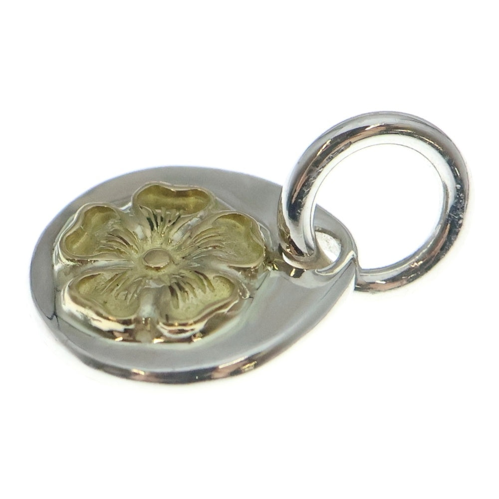 NO BRAND(ノーブランド) THE SUN (ザサン) 極小シルバーチャーム K18フラワーポイント シルバー/ゴールド