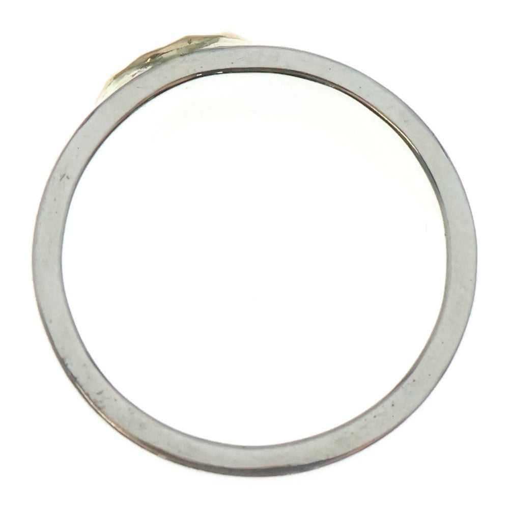 NO BRAND(ノーブランド) THE SUN (ザサン) 平打ちリング K18浮きイーグルメタル 10mm 指輪 シルバー