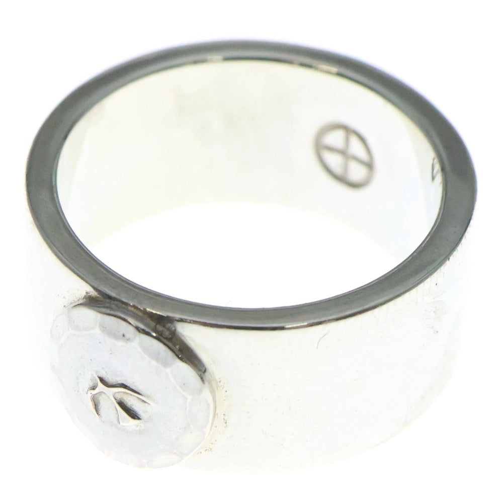 NO BRAND(ノーブランド) THE SUN (ザサン) 平打ちリング シルバー浮きイーグルメタル斜め飛び 10mm 指輪 シルバー