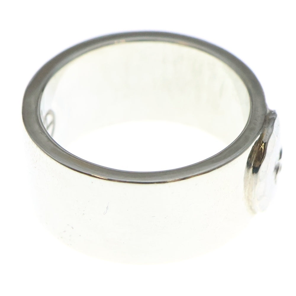 NO BRAND(ノーブランド) THE SUN (ザサン) 平打ちリング シルバー浮きイーグルメタル斜め飛び 10mm 指輪 シルバー