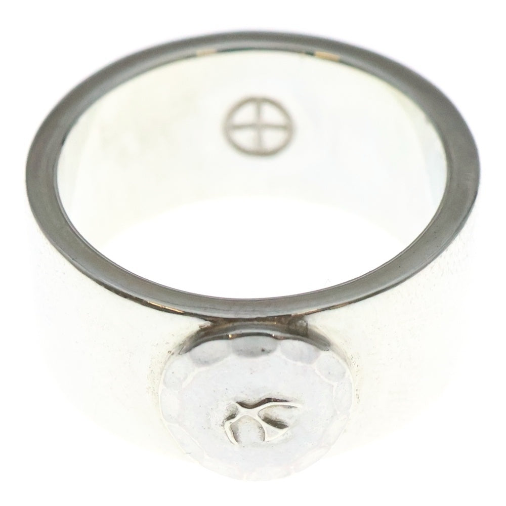 NO BRAND(ノーブランド) THE SUN (ザサン) 平打ちリング シルバー浮きイーグルメタル斜め飛び 10mm 指輪 シルバー