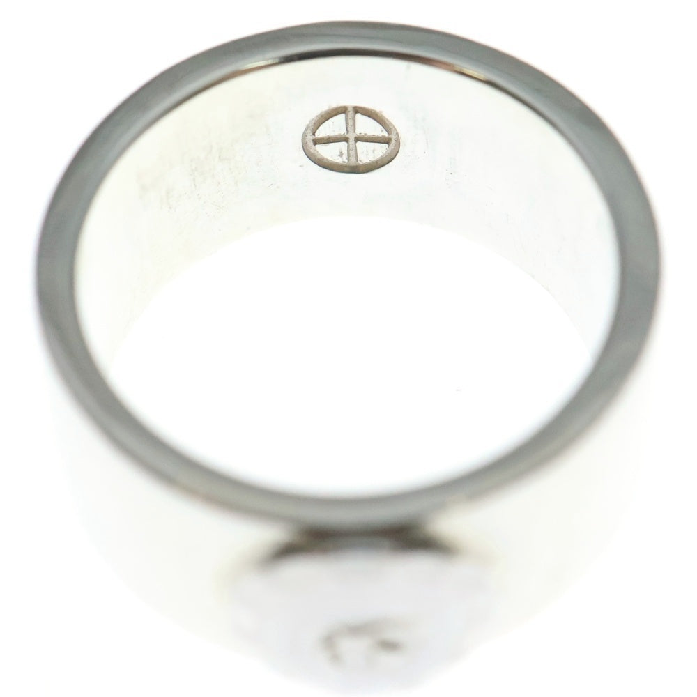 NO BRAND(ノーブランド) THE SUN (ザサン) 平打ちリング シルバー浮きイーグルメタル斜め飛び 10mm 指輪 シルバー