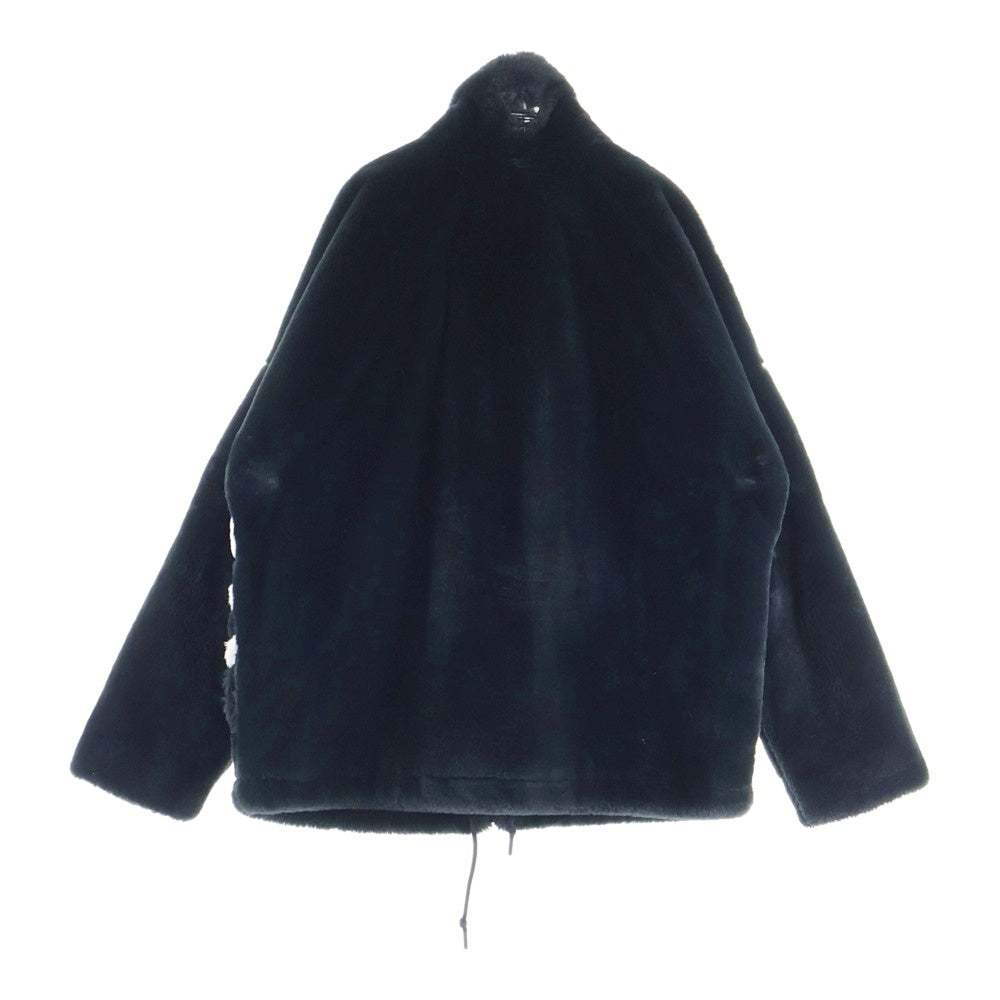 adidas(アディダス) Big Logo Fur Jacket HC0323 A6A001 ビッグロゴ ファーボア ジャケット ブラック/ホワイト