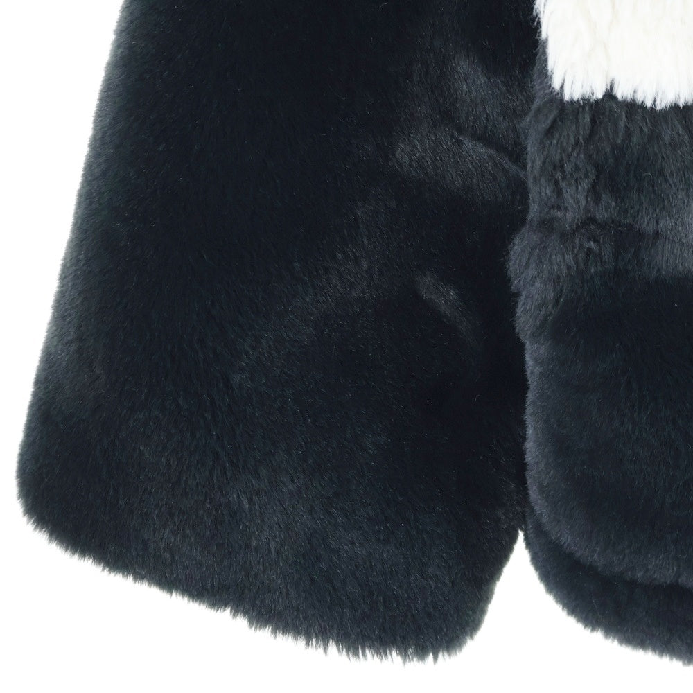 adidas(アディダス) Big Logo Fur Jacket HC0323 A6A001 ビッグロゴ ファーボア ジャケット ブラック/ホワイト