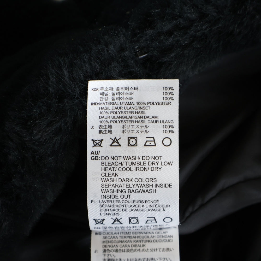 adidas(アディダス) Big Logo Fur Jacket HC0323 A6A001 ビッグロゴ ファーボア ジャケット ブラック/ホワイト