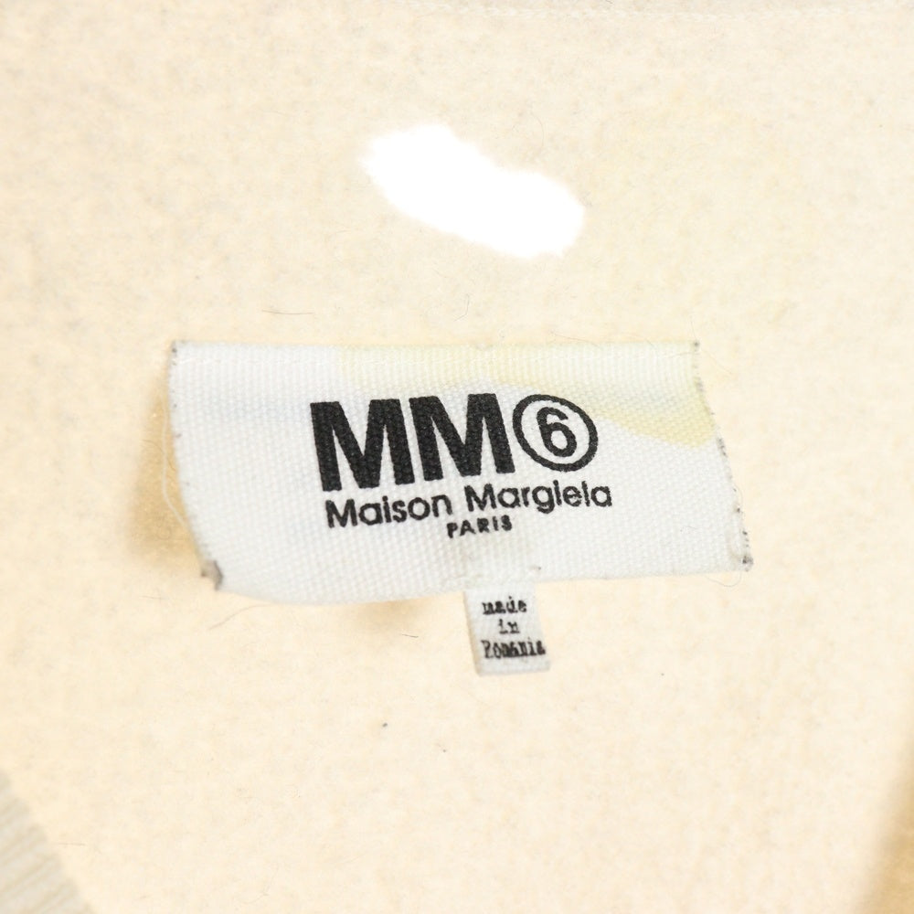 MM6 Maison Margiela(エムエムシックスメゾンマルジェラ) 23AW V Neck Mini Dress1 Vest S52DD0014 S18284 ウール Vネック ミニドレス ダメージ加工 ベスト ベージュ