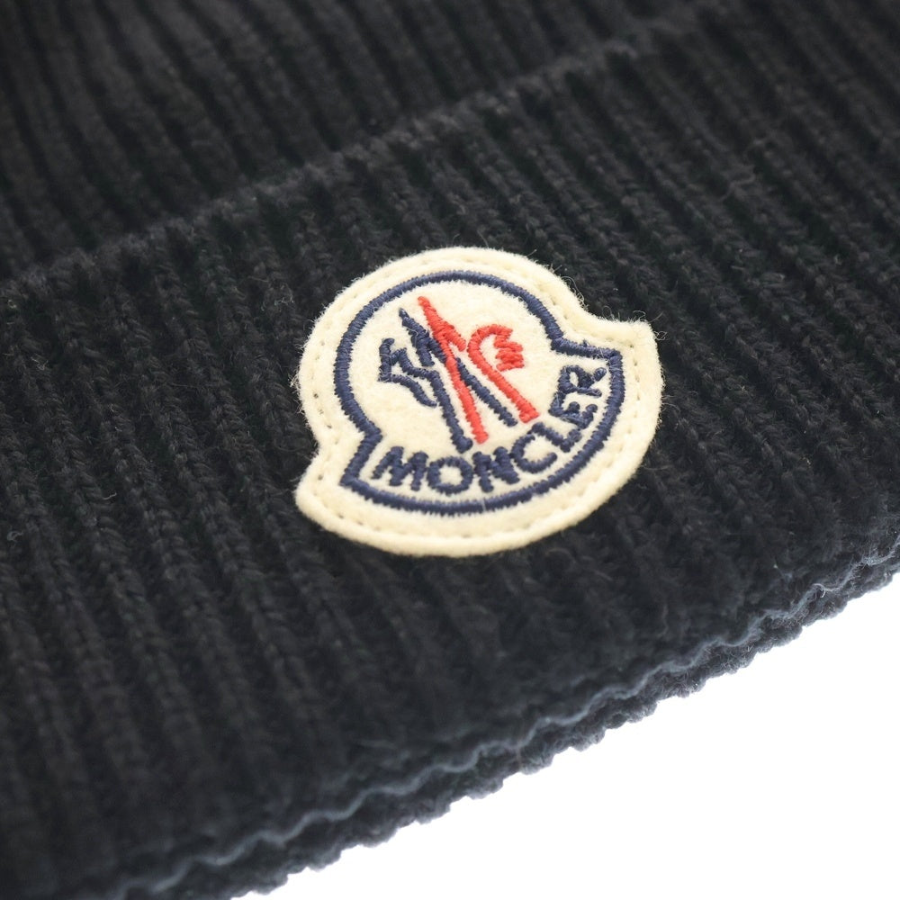 MONCLER(モンクレール) BERRETTO TRICOT ロゴ刺繍ニット帽 ビーニー ブラック I20913B70500