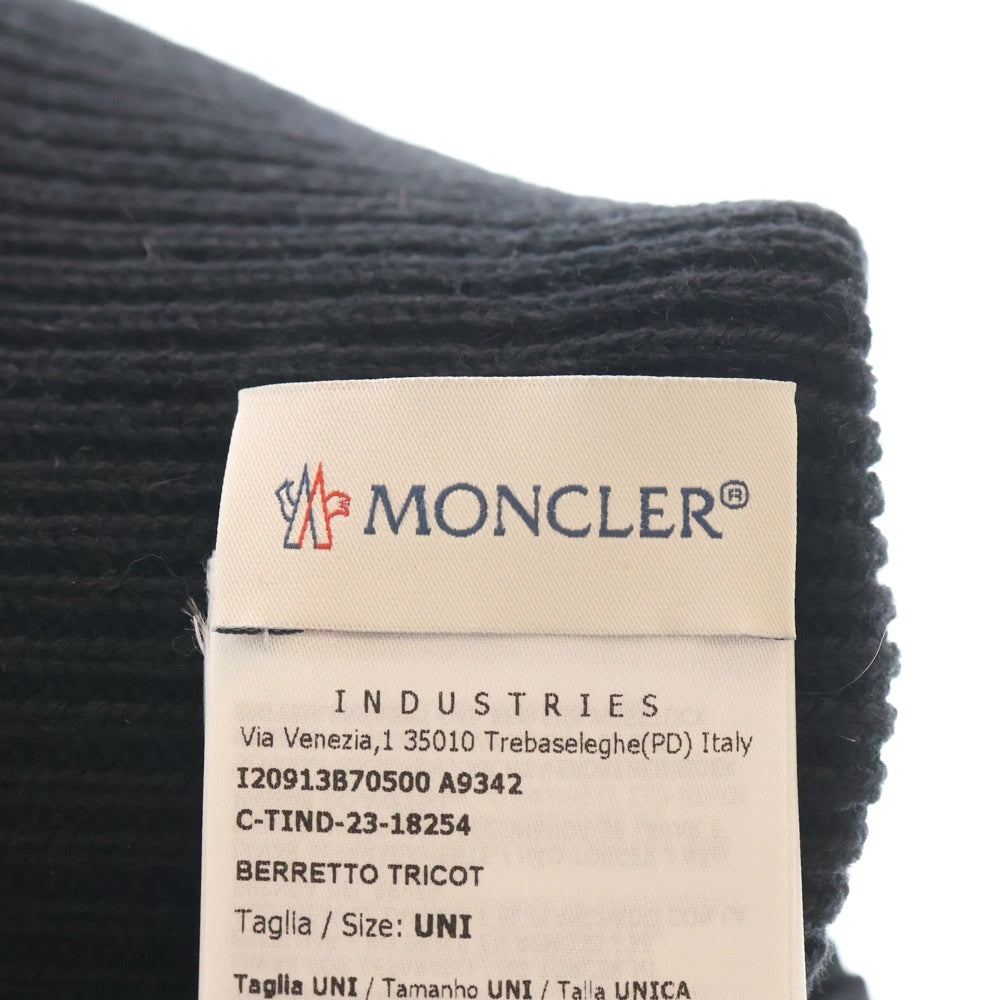 MONCLER(モンクレール) BERRETTO TRICOT ロゴ刺繍ニット帽 ビーニー ブラック I20913B70500